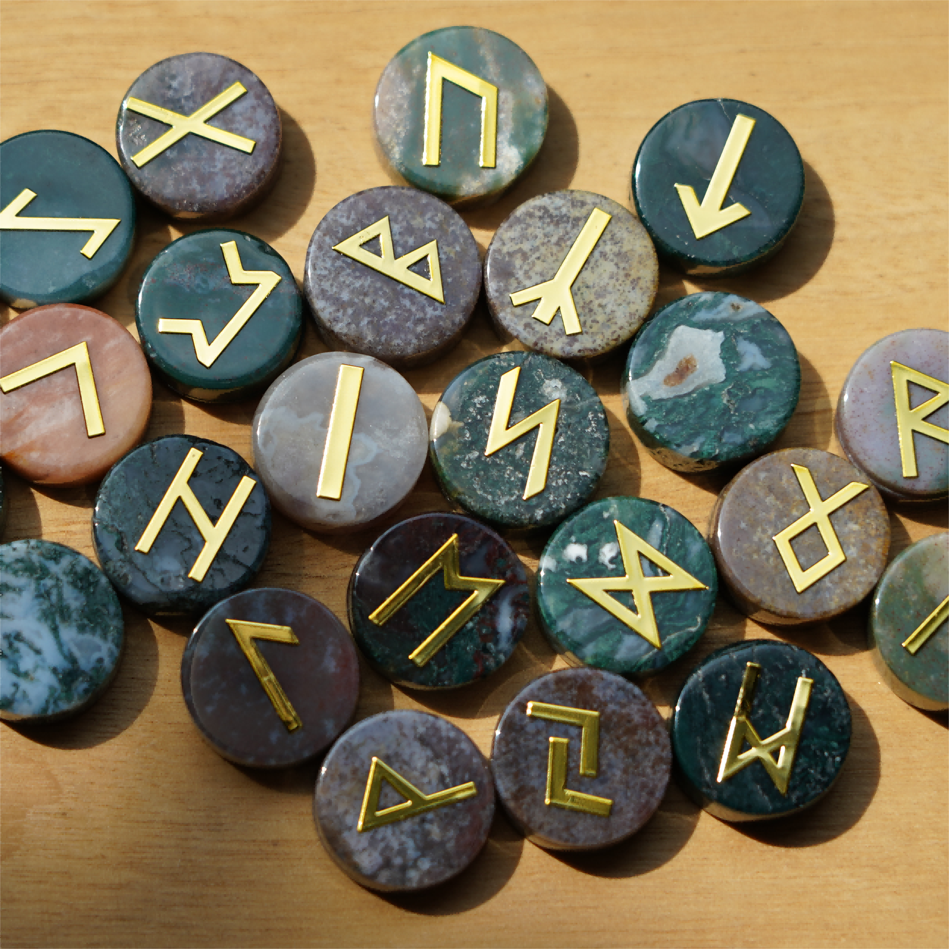 25pcs Mixed Crystal Runes Healing Set | 15mm Polished Stones