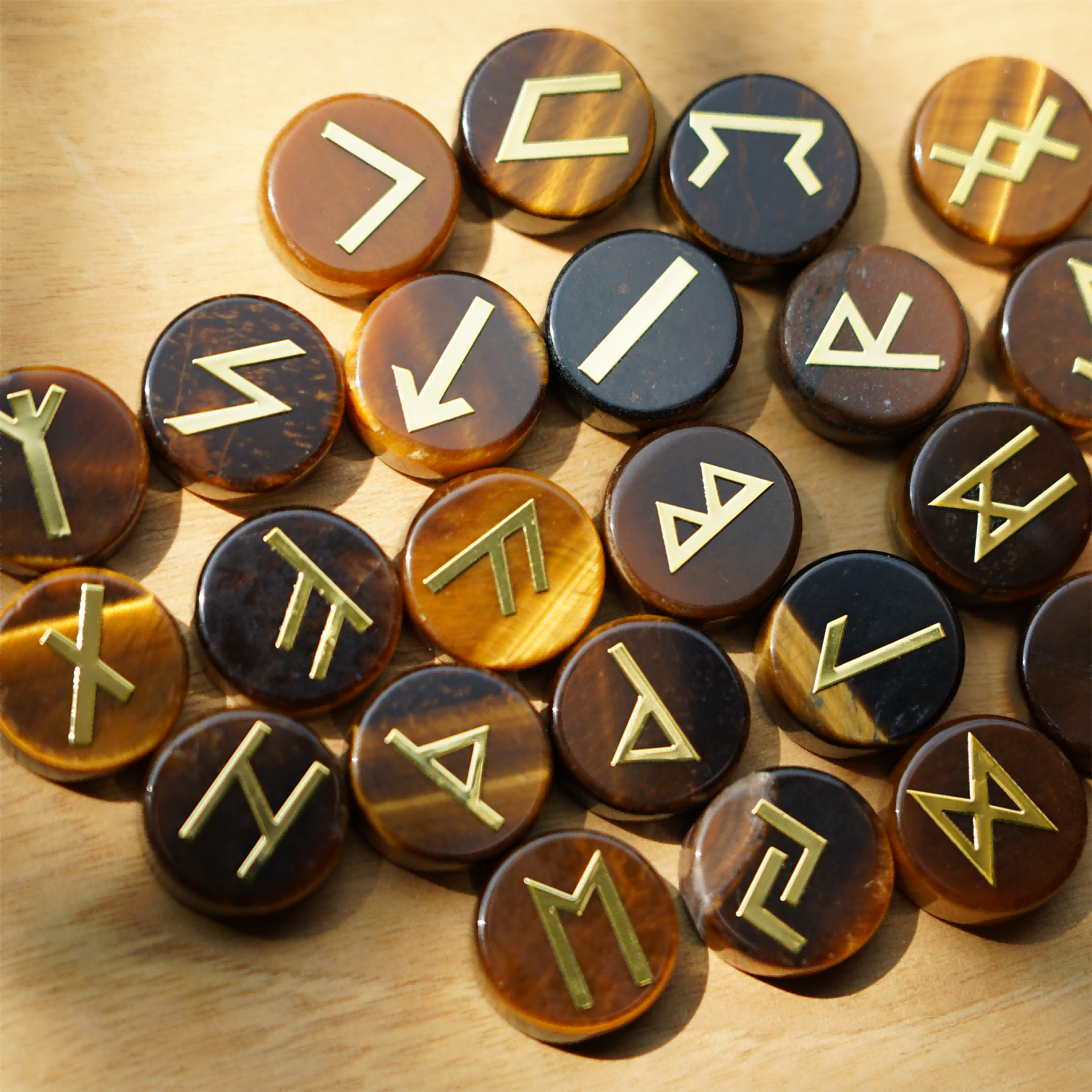 25pcs Mixed Crystal Runes Healing Set | 15mm Polished Stones