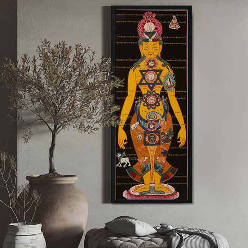 26.77x11.42 in Tibetan Thangka Painting Handmade Decoration