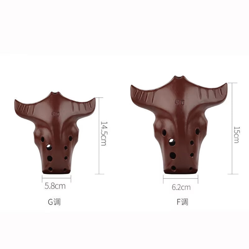 10 Holes Bull Head Xun G F Tone Handmade Professional Ceramic Ocarina Flute Beginner Adult Xun Rare Musical Instruments Gifts