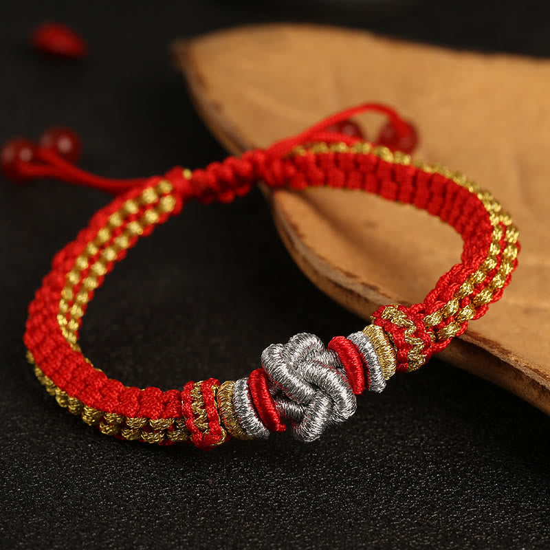 Handmade Red String True Love Knot Bracelet for Luck