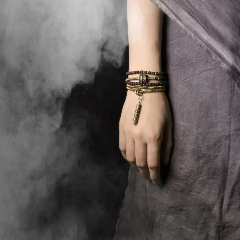 Vintage Lava Rock Copper Spiritual Bracelet for Balance