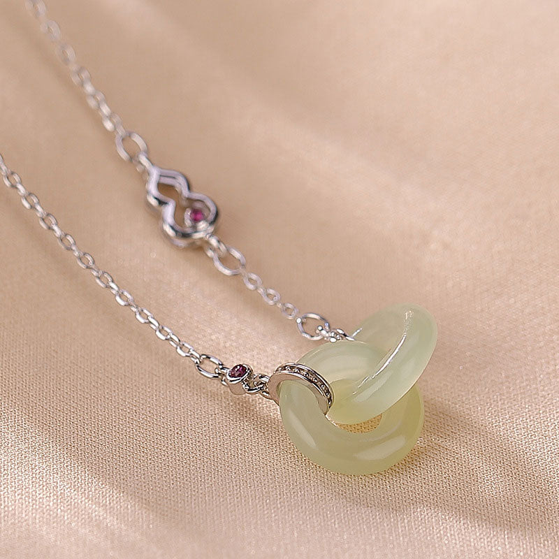 Unisex 12mm Jade Necklace with Silver Chain for Prosperity