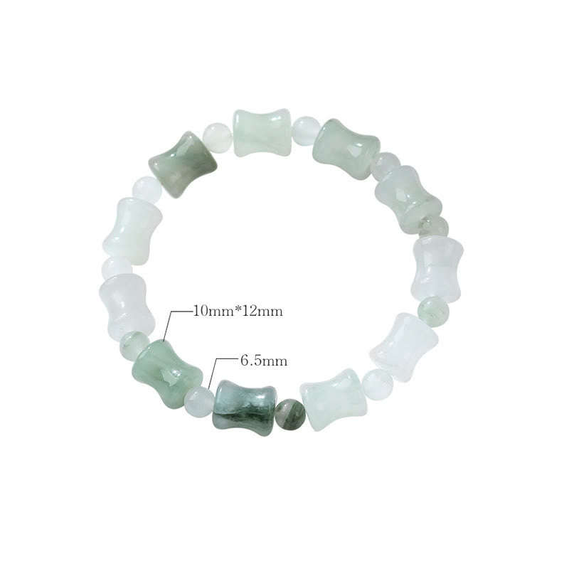 Jade Coconut Shell Bamboo Pattern Abundance Bracelet