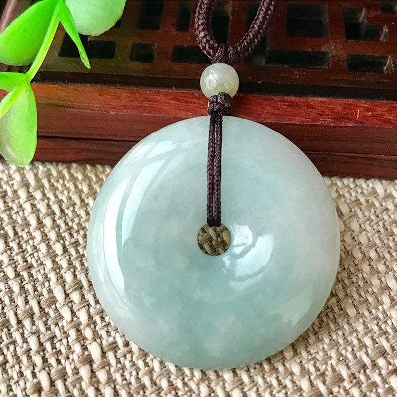 25mm Jade Pendant Necklace for Luck & Prosperity