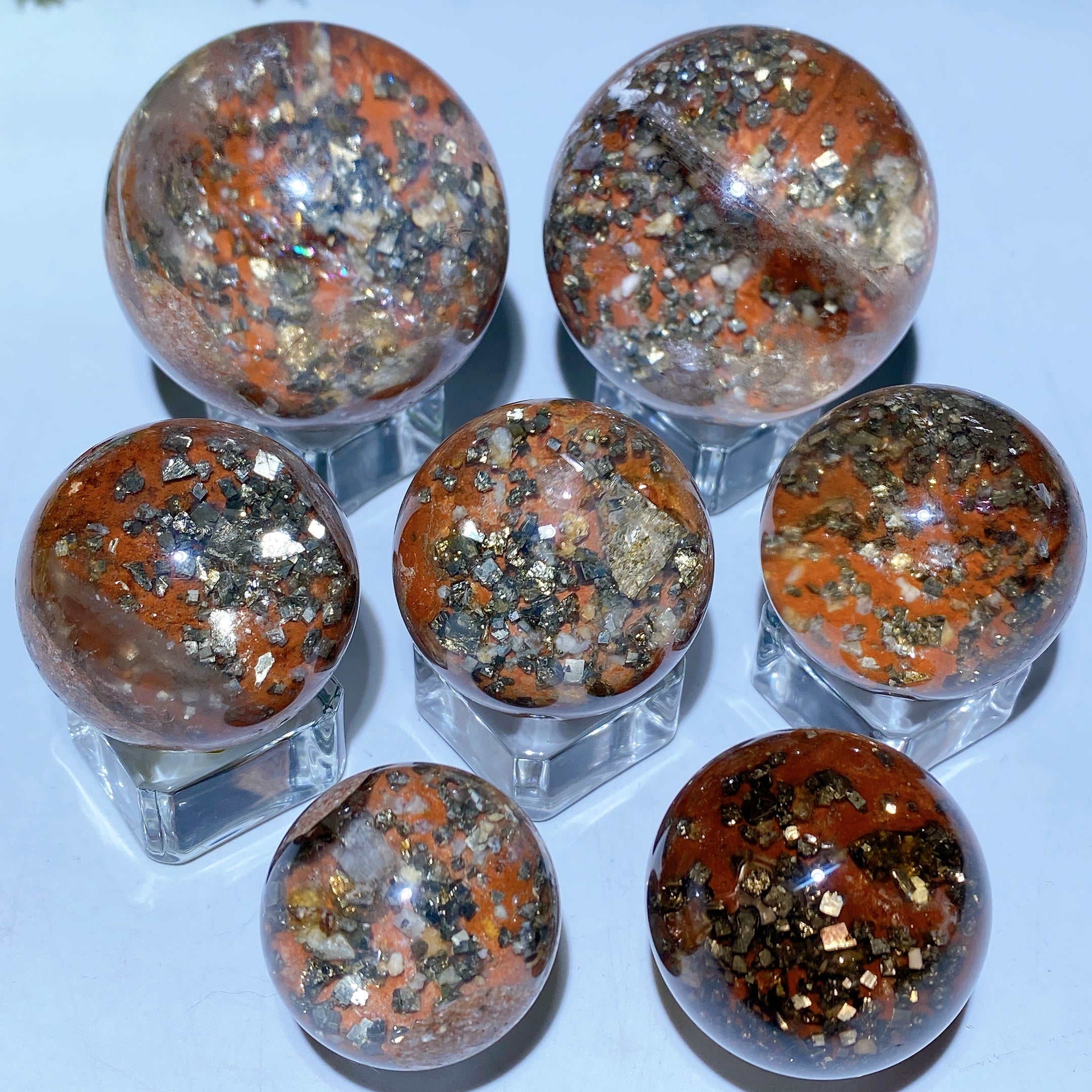 28-50mm Pyrite Quartz Crystal Sphere for Healing