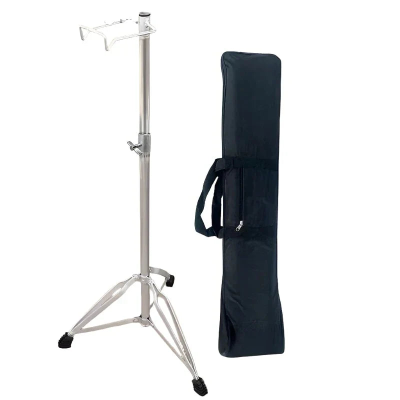 Adjustable Metal Gong Instrument Stand with Black Carry Bag for Easy Transport