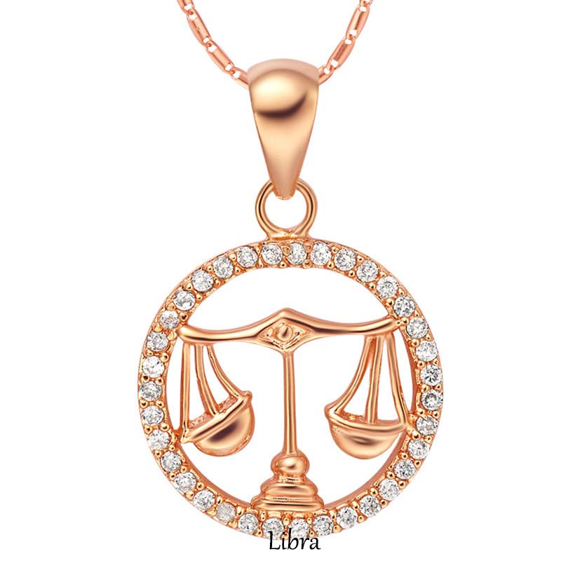 12 Zodiac Sign Copper Necklace | Luck & Healing Pendant