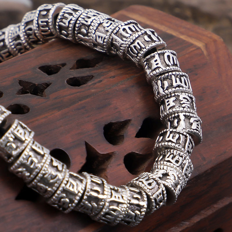 Adjustable Om Mani Padme Hum Mantra Bracelet Alloy
