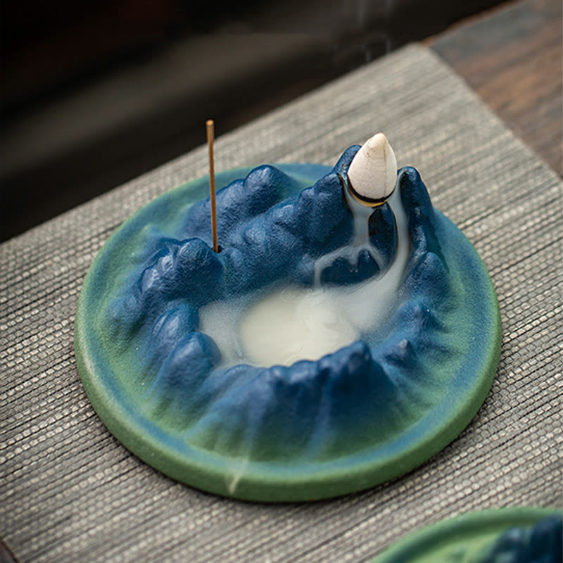 Creative Ceramic Mountain River Backflow Incense Burner