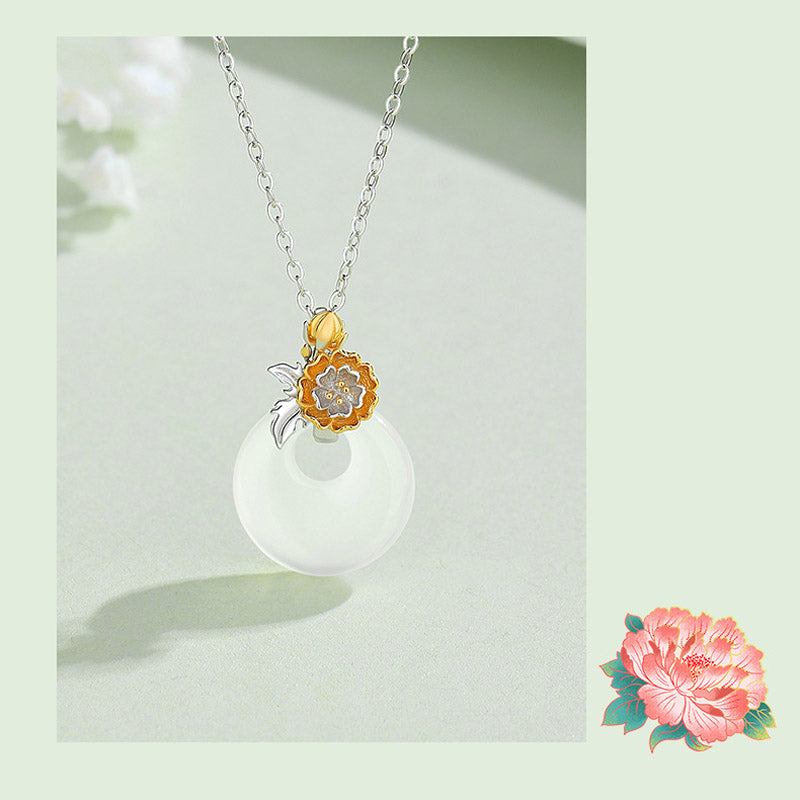 925 Sterling Silver Chalcedony Harmony Pendant Necklace