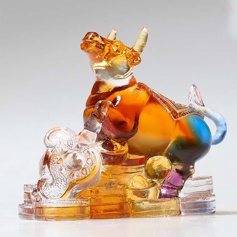 Handmade Liuli Crystal Chinese Dragon Figurine for Protection & Prosperity