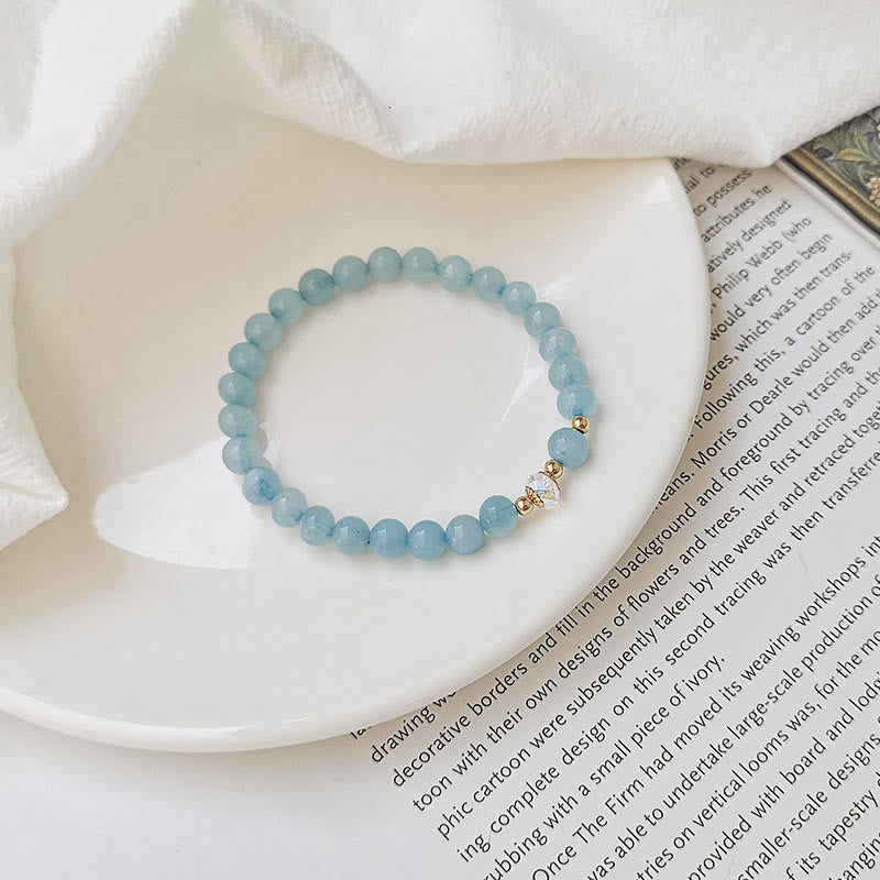 14K Gold Plated Aquamarine Healing Bracelet for Serenity