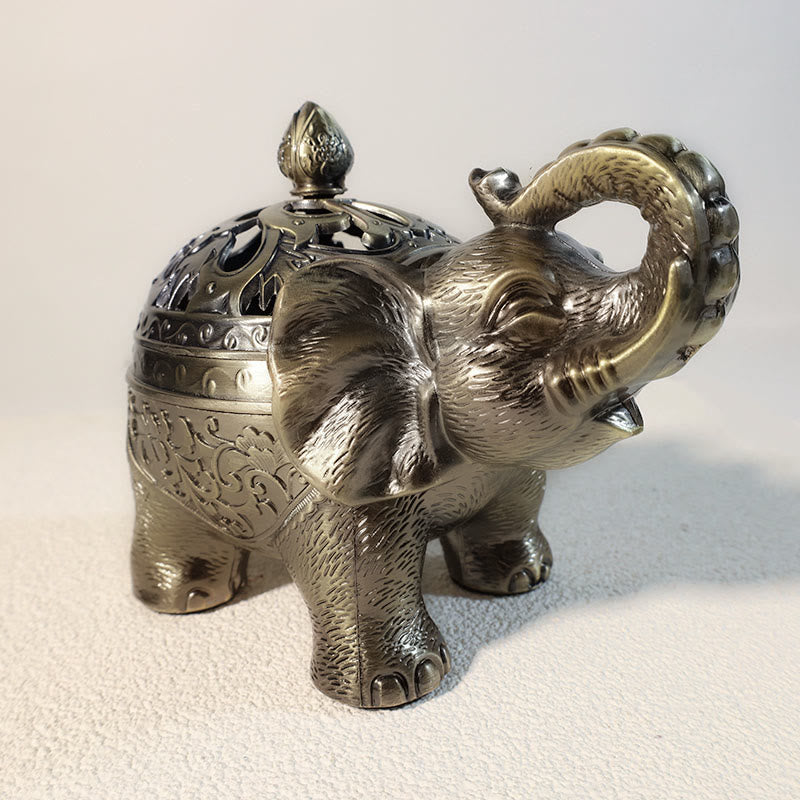 Elephant Alloy Waterfall Incense Burner for Zen Ambiance