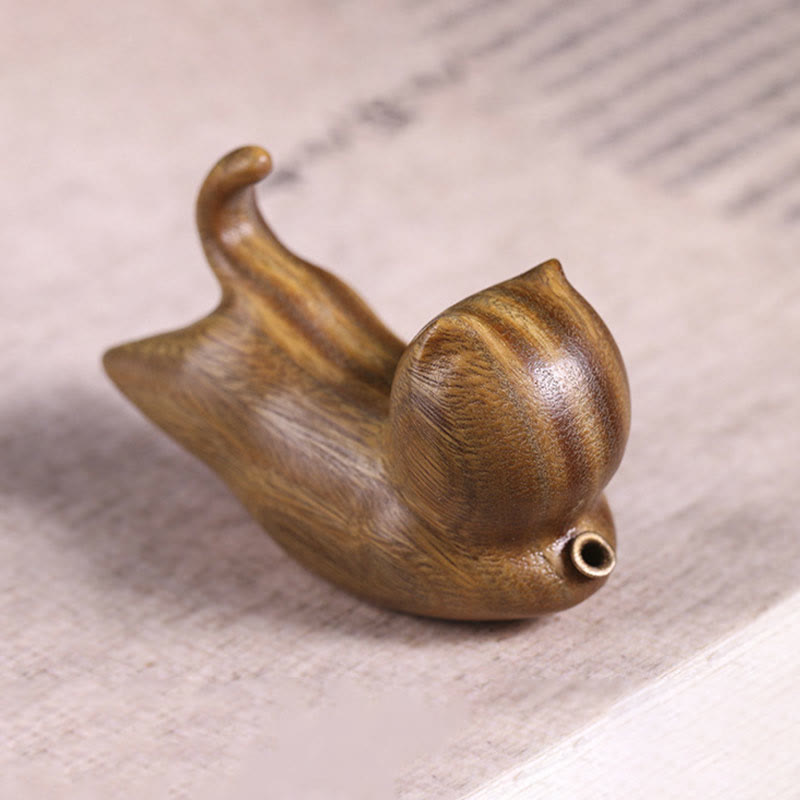 Green Sandalwood Cat Incense Burner 5.6cm Soothing Decoration