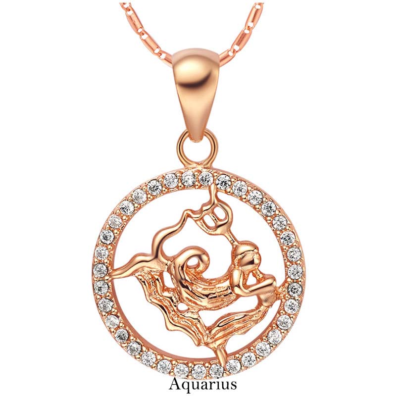 12 Zodiac Sign Copper Necklace | Luck & Healing Pendant