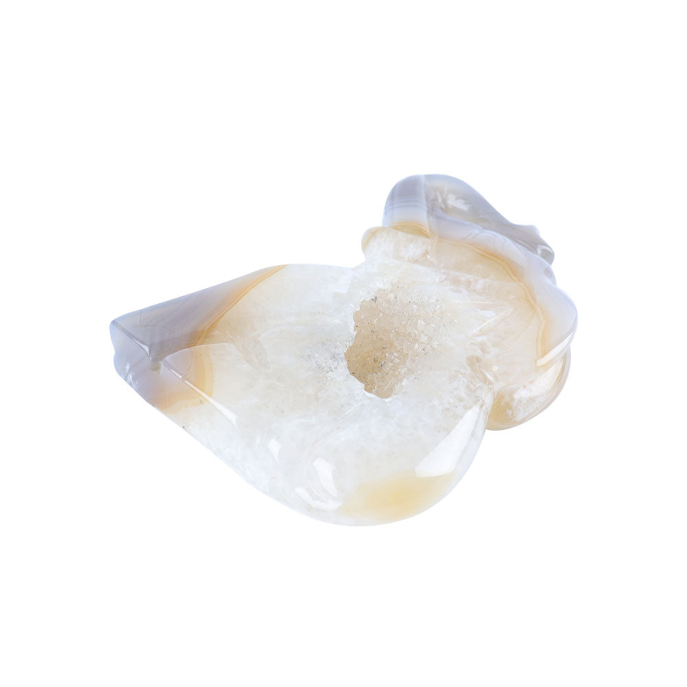 Druzy Agate Elephant Crystal Carving 2.85 Inches