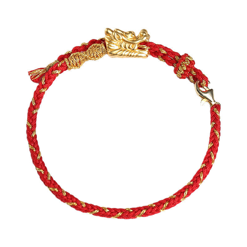 Dragon Luck Bracelet | 999 Sterling Silver Red String Protection
