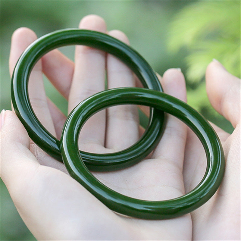 Longevity Cyan Jade Bangle Bracelet 56mm for Healing