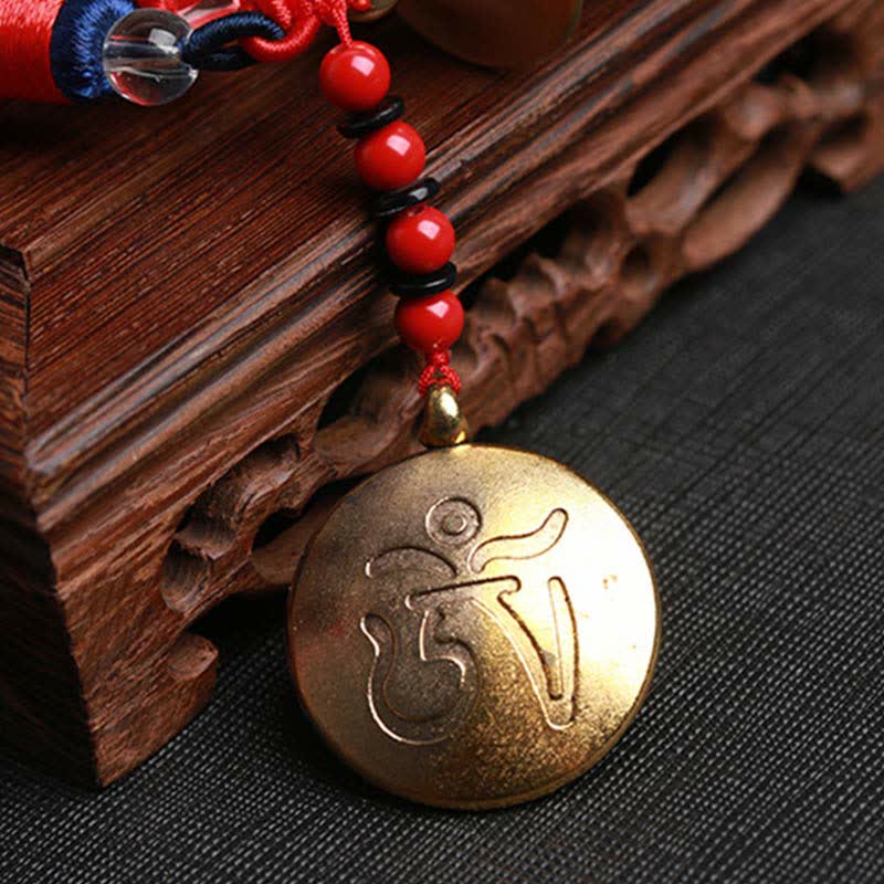 Copper Om Mani Padme Hum Car Hanging Decoration 32cm