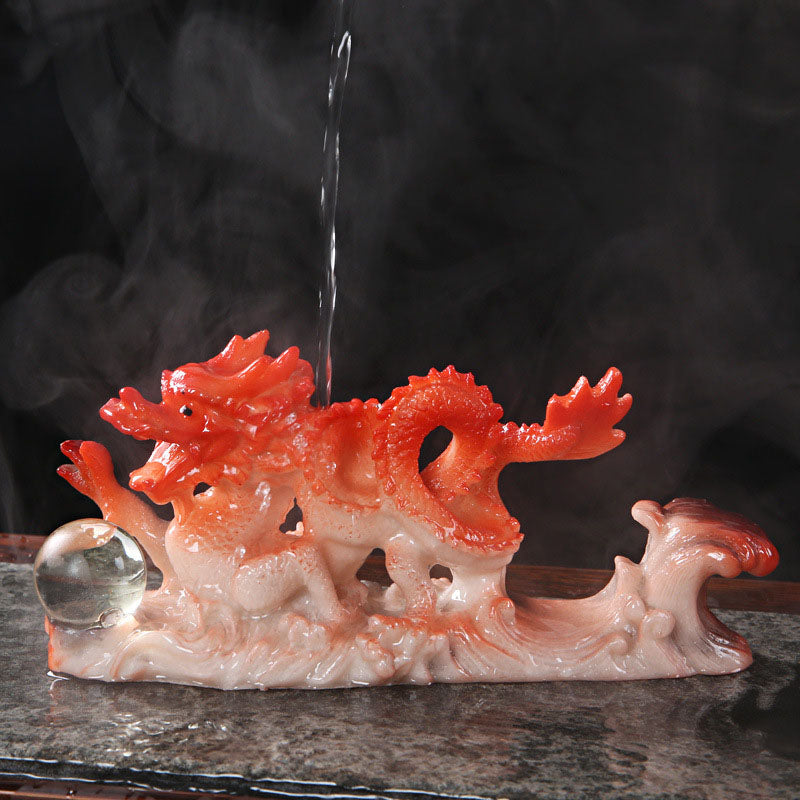 Color Changing Resin Chinese Dragon Figurine for Luck and Success
