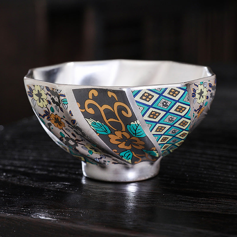 Chrysanthemum Ceramic Teacup for Zen Decor | 165ml & 100ml