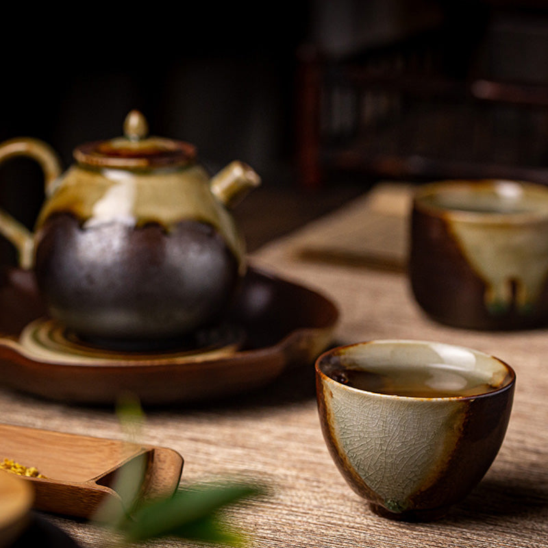 Retro Brown Ceramic Zen Teacup 130ml Meditation Cup
