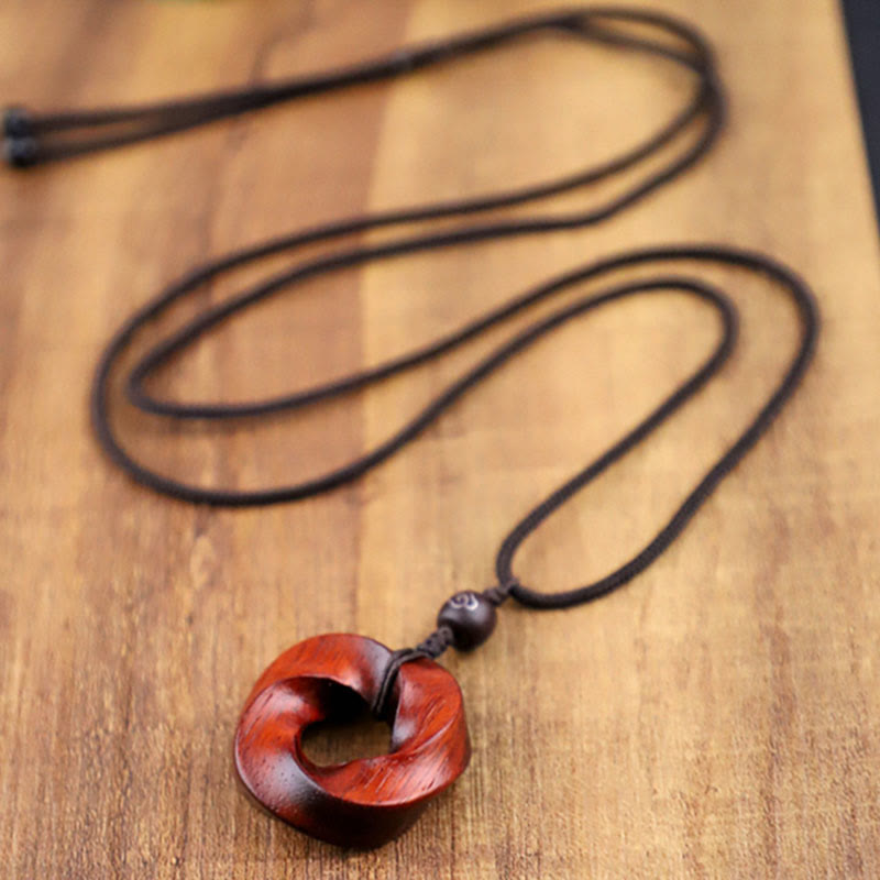 Spiritual Red Sandalwood Auspicious Clouds Necklace