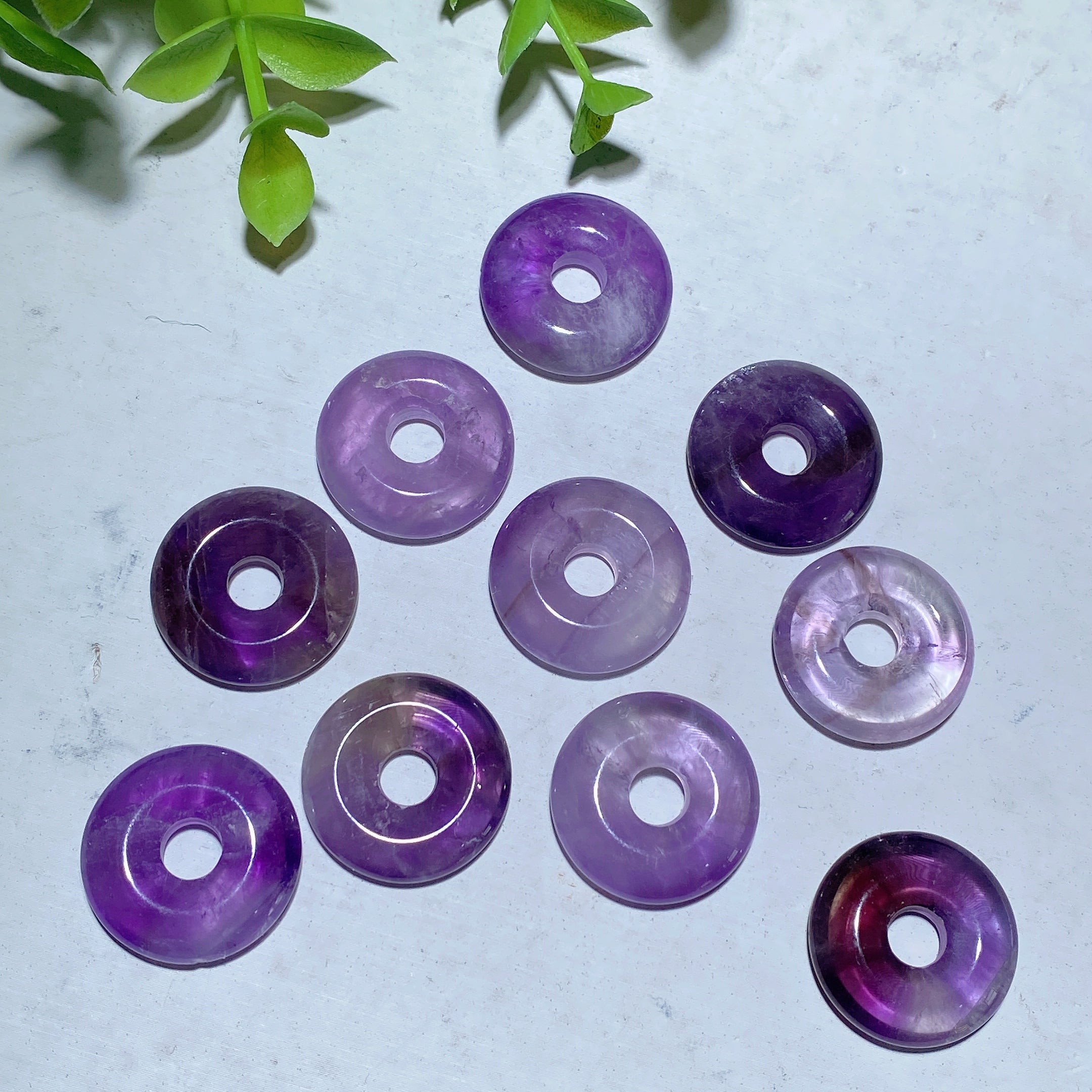 2cm Mixed Crystal Mini Donut Pendant Spiritual Necklace