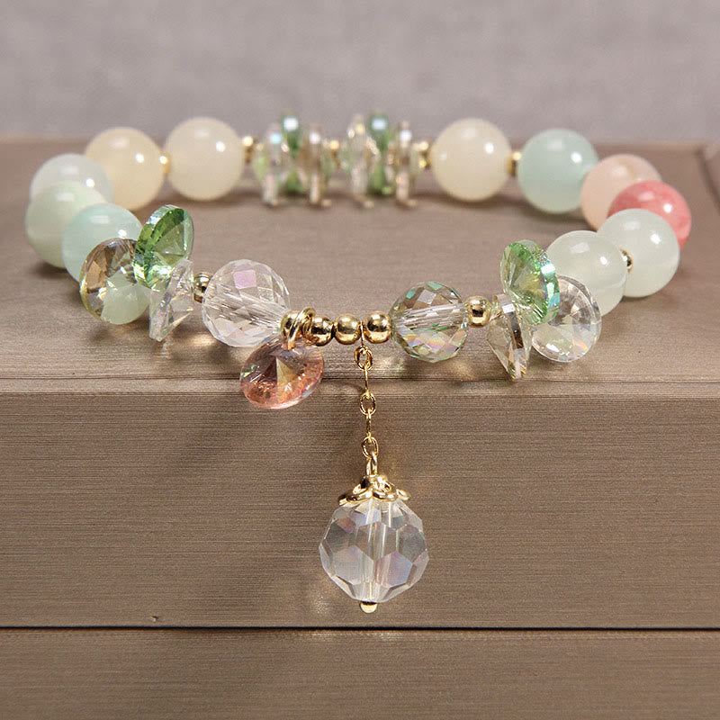 8mm Cat's Eye Pink Crystal Peace Spiritual Bracelet