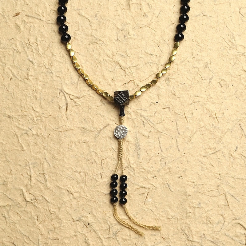108 Beads Black Onyx Protection Gemstone Mala Bracelet