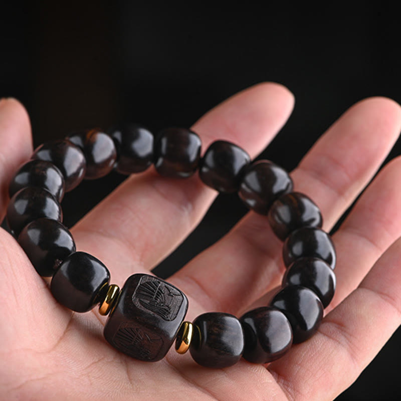 12mm Ebony Wood Lucky Balance Spiritual Bracelet