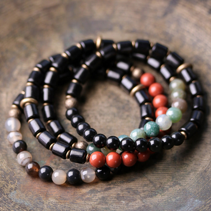 Ebony Wood Spiritual Couple Bracelet for Balance & Peace