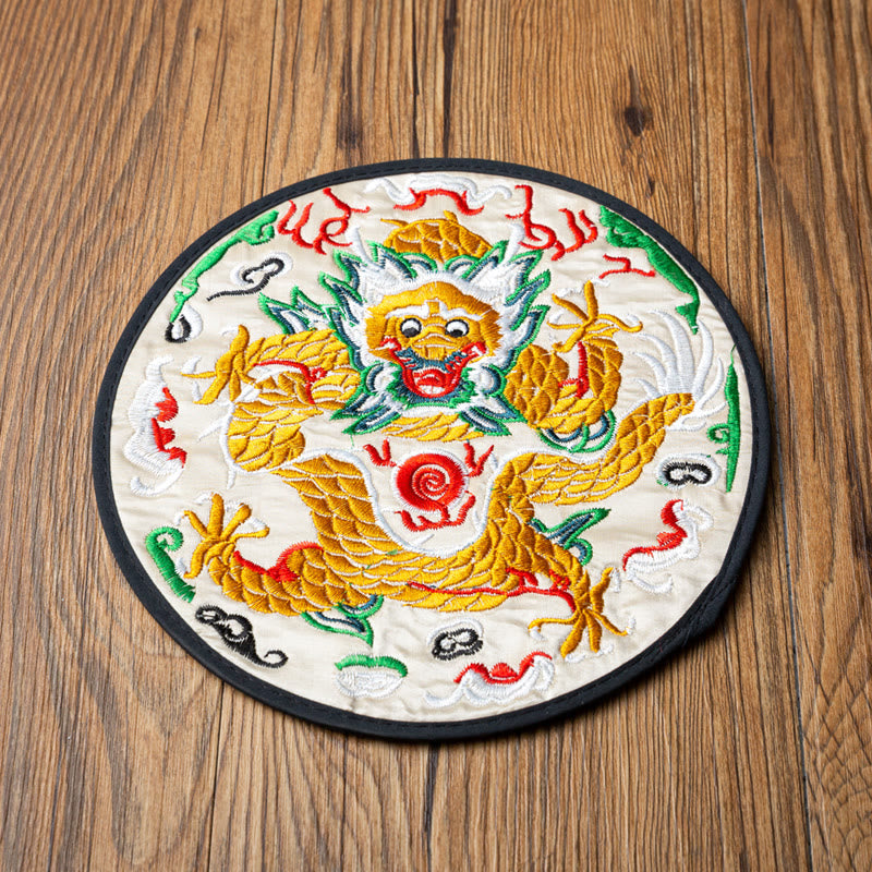Dragon Embroidery Tea Mat | Spiritual Home Accents 19cm
