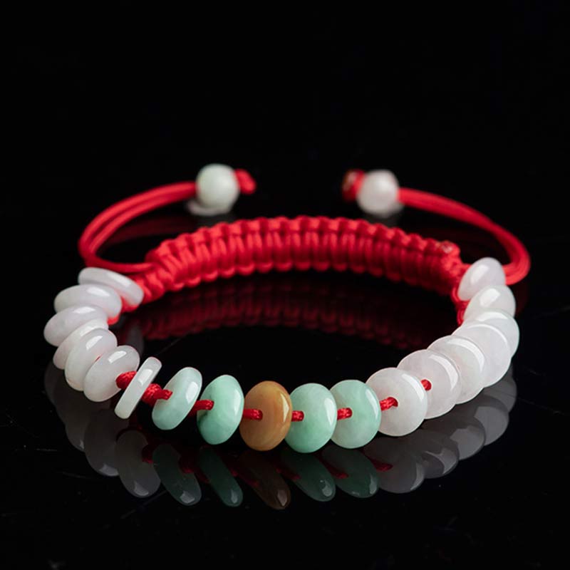 Adjustable Jade Red String Lucky Bracelet 14-20cm