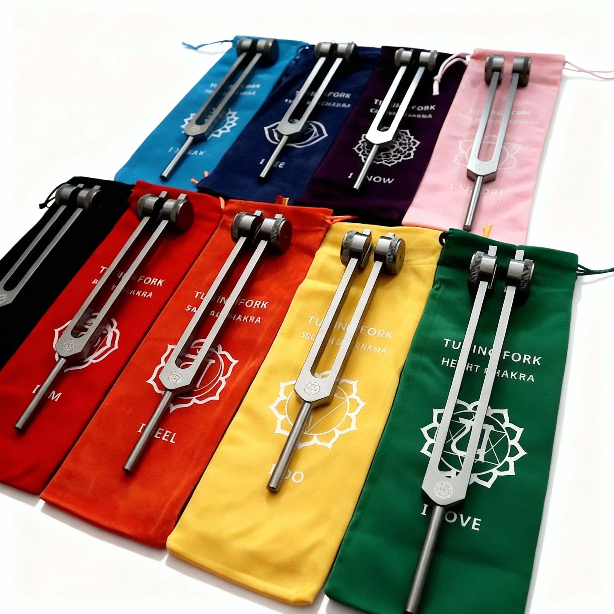 Solfeggio Tuning Fork Set - 9pc Chakra Frequencies - 0.25
