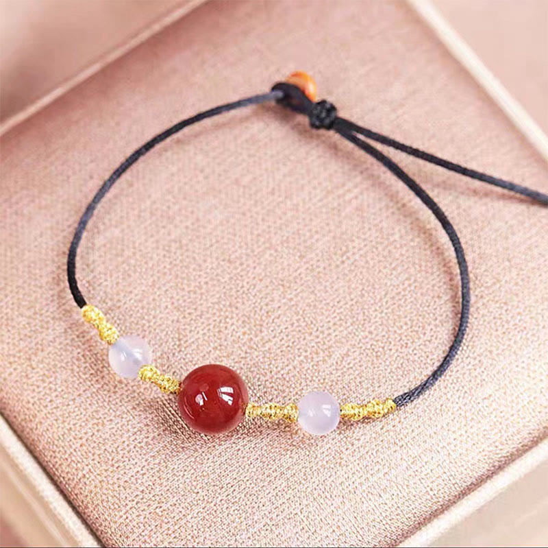 Red Agate Chalcedony Bracelet Necklace for Confidence & Harmony