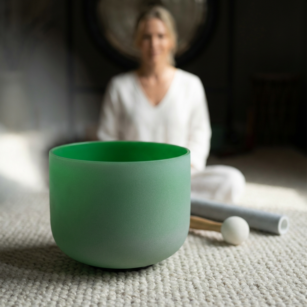 Green F Note Heart Chakra Crystal Singing Bowl