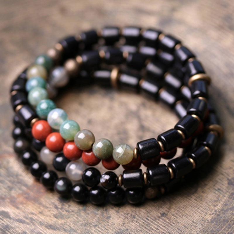 Ebony Wood Spiritual Couple Bracelet for Balance & Peace