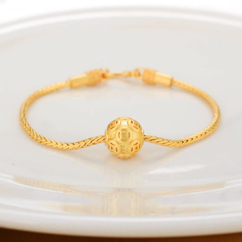 Om Mani Padme Hum Copper & 18K Gold Peace Bracelet