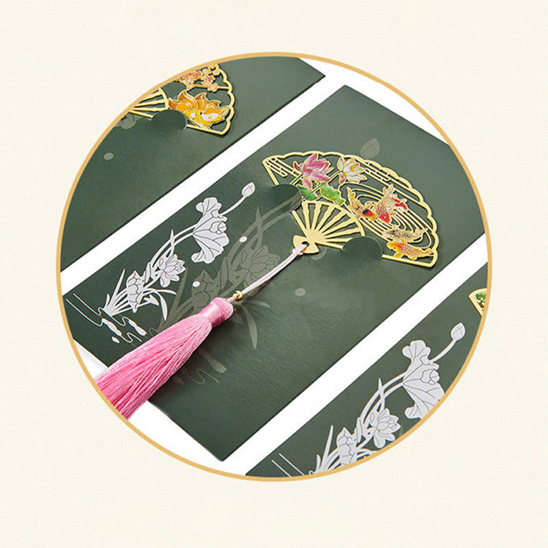 Traditional Lotus Symbol Brass Bookmark | New Beginnings