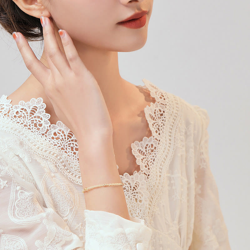 2mm Citrine 14K Gold Plated Protection Bracelet