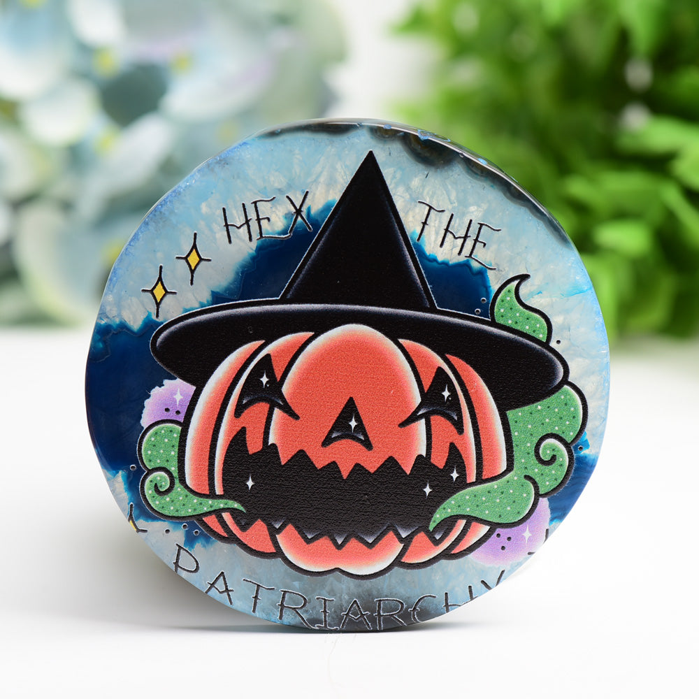 3.0-3.5 inch Agate Halloween Crystal Slab for Healing
