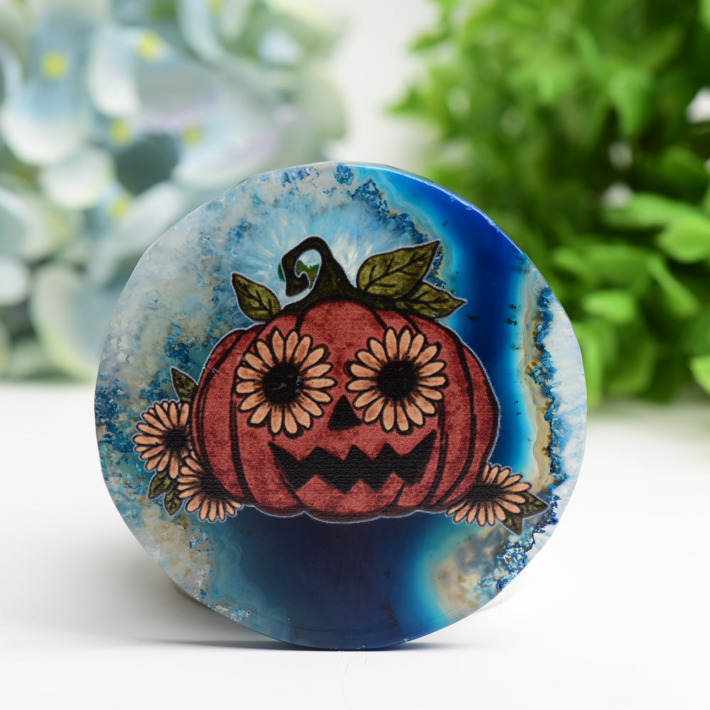 3.0-3.5 inch Agate Halloween Crystal Slab for Healing