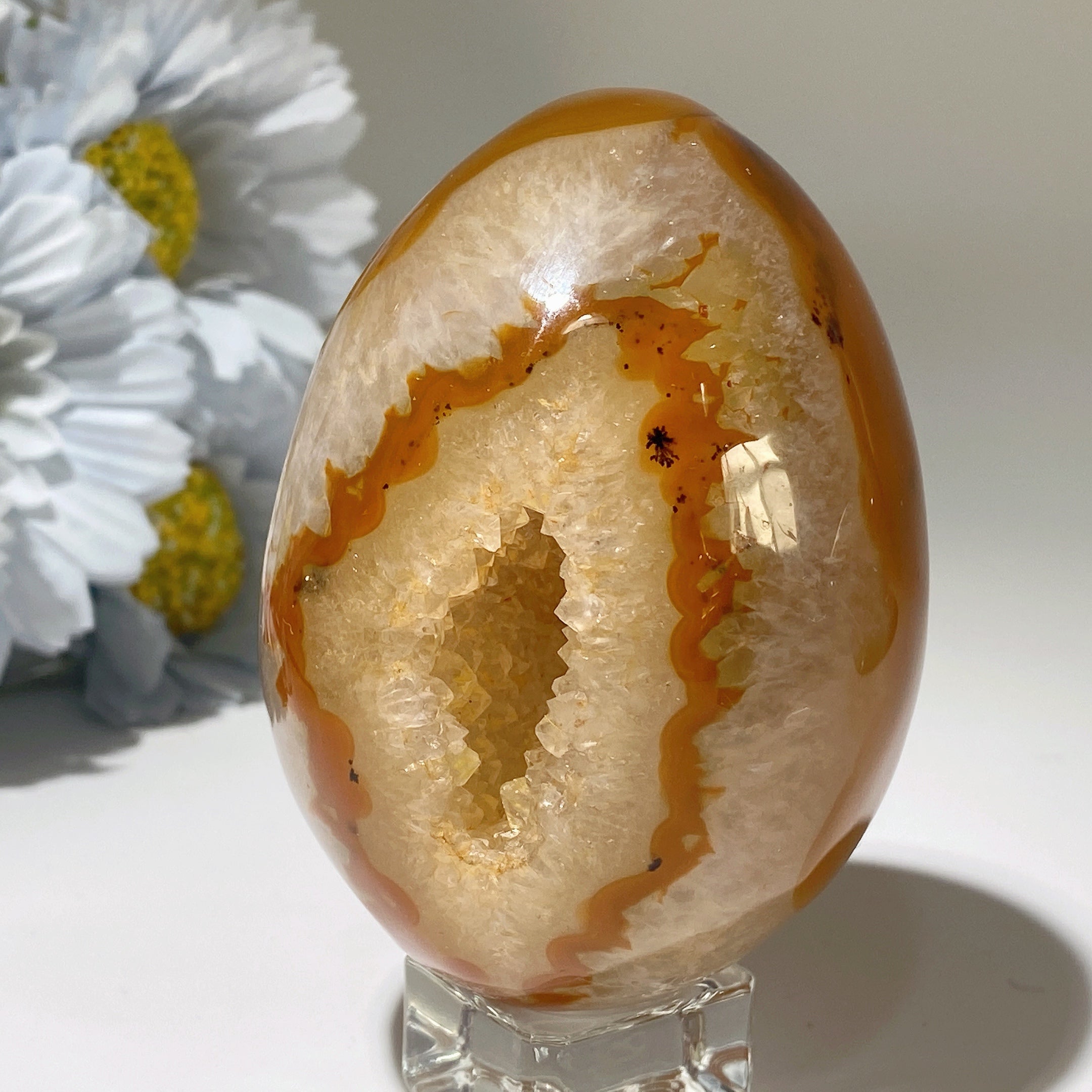 3.0"-4.0" Druzy Agate Crystal Egg for Healing & Meditation