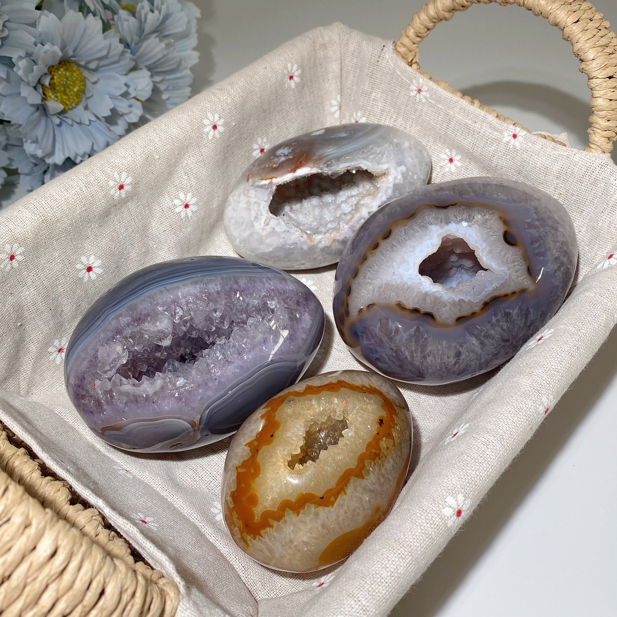 3.0"-4.0" Druzy Agate Crystal Egg for Healing & Meditation