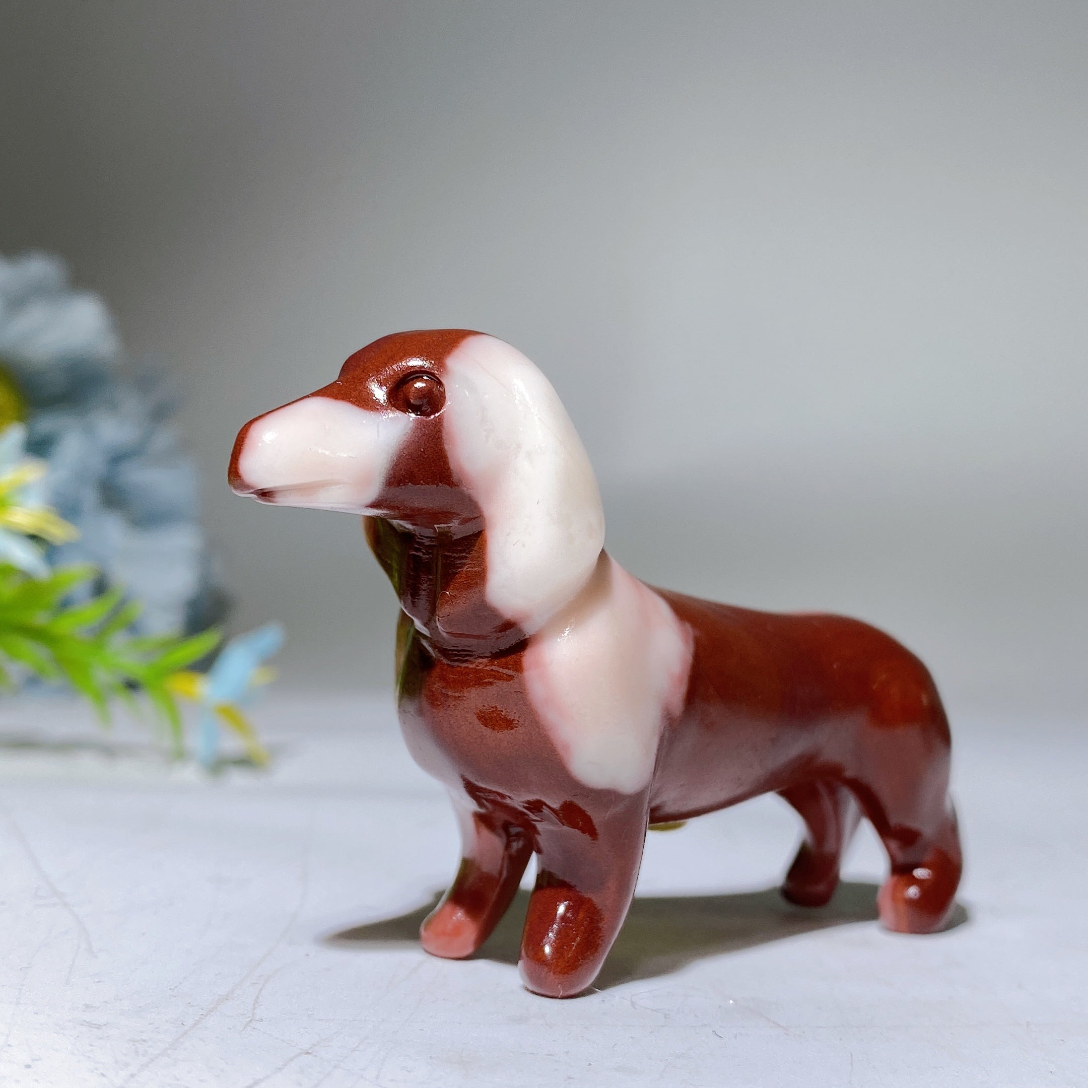 3.0 inch Crystal Dachshund Figurine for Healing and Harmony