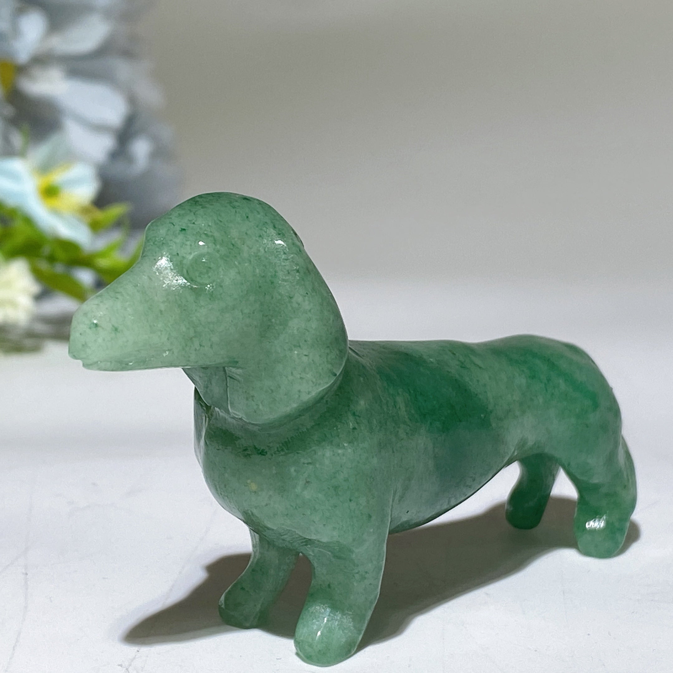 3.0 inch Crystal Dachshund Figurine for Healing and Harmony