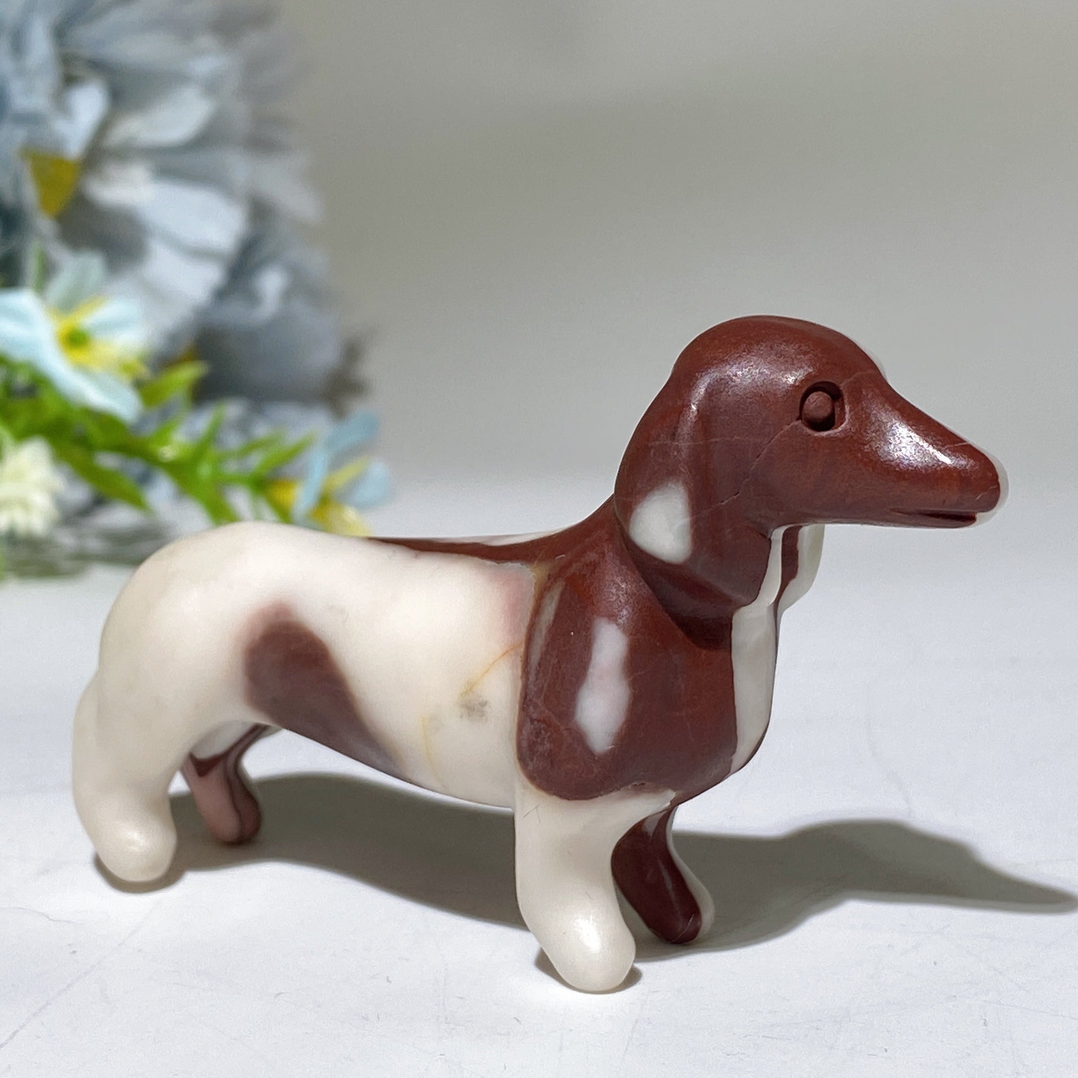 3.0 inch Crystal Dachshund Figurine for Healing and Harmony
