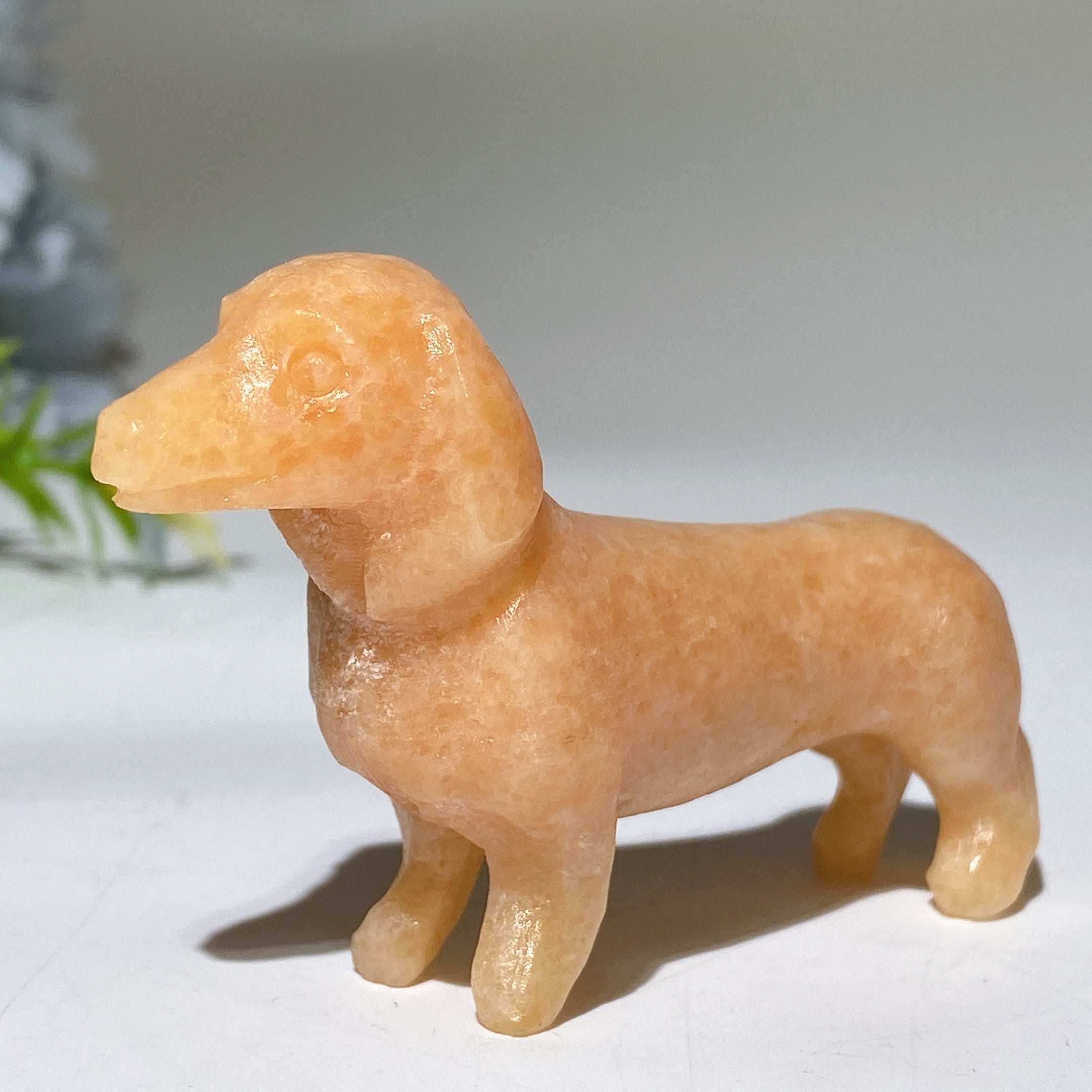 3.0 inch Crystal Dachshund Figurine for Healing and Harmony